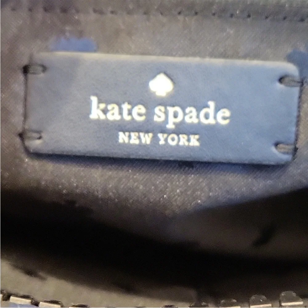 KATE SPADE ♠️ CANVAS POLKADOT TOTE HANDBAG PURSE BLACK with Confetti colors
